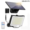318 LED Solar Motion Sensor Light  IP65 Waterproof Outdoor Security Floodlight With Remote Panel  4 6