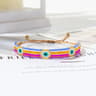 Bohemian Multicolor Glass Beaded Bracelet  Adjustable Handwoven Rice Bead Bracelet With Geometric A 7