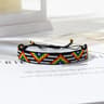 Bohemian Multicolor Glass Beaded Bracelet  Adjustable Handwoven Rice Bead Bracelet With Geometric A 8