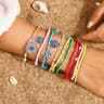 Tenande 7Piece Boho Beaded Smile Face Bracelet Set  Handmade Friendship Stretch Bangles For Women   21