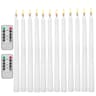 LED Flameless Taper Candles With Remote  Timer  Battery Operated Flickering Ivory Candlesticks For