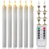 LED Flameless Taper Candles With Remote  Timer  Battery Operated Flickering Ivory Candlesticks For