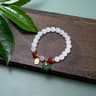 Handmade Good Luck Beaded Bracelet  Imitation Jade Ping An Buckle Lucky Amulet Stretch Bracelet For 8