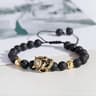 Classic Lava Stone Beaded Bracelet  Demon Skull Braided Rope Bracelet For Men 6