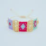 Boho Rice Bead Bracelet  Adjustable Handwoven Triangle Heart Gradient Beaded Bracelet For Women 8
