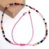 Natural Faceted Stone Beaded Bracelet  Adjustable Crystal Tourmaline Agate Handwoven Bracelet For W 6