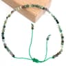 Natural Faceted Stone Beaded Bracelet  Adjustable Crystal Tourmaline Agate Handwoven Bracelet For W 18