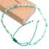 Natural Faceted Stone Beaded Bracelet  Adjustable Crystal Tourmaline Agate Handwoven Bracelet For W 20
