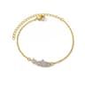 Elegant Zircon Flower Bracelet  Gold Color Stainless Steel Floral Charm Bracelet For Women 8