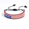Meetvii Handwoven Seed Bead Adjustable Bracelet  National Flag Color Beaded Friendship Wristband 16