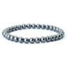 Natural Hematite Stone Beaded Bracelet  Genuine Black Round Crystal Stretch Bracelet For Men  Women 7