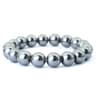 Natural Hematite Stone Beaded Bracelet  Genuine Black Round Crystal Stretch Bracelet For Men  Women 10