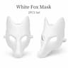 DIY White Kitsune Fox Mask  Blank Paintable Anime Cosplay Half Face Mask For Halloween Masquerade   7