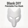 DIY White Kitsune Fox Mask  Blank Paintable Anime Cosplay Half Face Mask For Halloween Masquerade   6