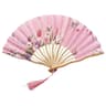 Vintage Silk Folding Hand Fan  Bamboo Chinese Dance Fan With Colorful Tassel For Weddings Parties   10