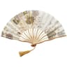 Vintage Silk Folding Hand Fan  Bamboo Chinese Dance Fan With Colorful Tassel For Weddings Parties   15