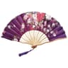 Vintage Silk Folding Hand Fan  Bamboo Chinese Dance Fan With Colorful Tassel For Weddings Parties   17