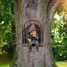 Creative Garden Gnome Tree Hugger Statue  Resin Elf Door Sculpture For Yard Porch  Outdoor Garden D 6