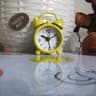 Retro Twin Bell Mini Alarm Clock  Portable Quartz Bedside Table Clock For Travel Office Bedroom  De 13