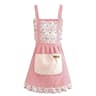 Pink Floral Canvas Apron  Breathable Kitchen Cooking Apron With WaistHugging Fit For Women 6