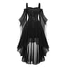Womens Medieval Witch Dress  Plus Size Gothic Halloween Costume With Cold Shoulder Butterfly Sleeve 6