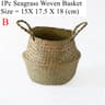 Seagrass Wicker Storage Basket  Woven Folding Plant Pot Cover Laundry Organizer  Home Garden Decora 6