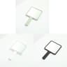 Square Handheld Makeup Mirror  Lightweight Portable Vanity Hand Mirror With Plastic Handle  Glass F 13