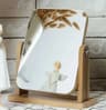 Wooden Desktop Makeup Mirror  Rotating Rectangle Vanity Mirror For Makeup Skincare Dressing Table   7