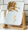 Wooden Desktop Makeup Mirror  Rotating Rectangle Vanity Mirror For Makeup Skincare Dressing Table   8