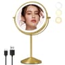 Rechargeable Lighted Makeup Mirror  1X 10X Magnifying DoubleSided LED Vanity Mirror With 3 Light Mo 8
