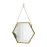 Gold Hexagonal Hanging Wall Mirror  Nordic Iron Chain Decorative Cosmetic Mirror For Bedroom Bathro 7