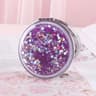 Sparkling Sand DoubleSided Folding Makeup Mirror  2X Magnifying Stainless Steel Compact Pocket Mirr 4