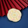 Chinese Style Pocket Mirror  Embossed Metal Handheld Makeup Mirror With Elegant Floral Pattern For  8