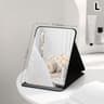 Foldable PU Leather Makeup Mirror  Portable Black Compact Pocket  Desktop Mirror For Travel Student 8