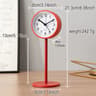 European Style Metal Desktop Alarm Clock  Silent Quartz Geometric Table Clock For Bedroom Office  H 8