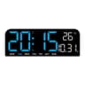Large LED Digital Wall Clock  Mirror Display With Temperature Date Week Dual Alarms Countdown  Nigh 6