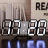 3D LED Digital Wall Clock  Modern 1224 Hr Alarm Clock With Snooze Auto Dimming  USB Power For Home  7