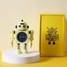 Silent Robot Alarm Clock  NonTicking Metal Wake Up Clock With Flashing Eye Lights  Hand Clip For De 8