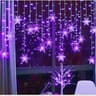 LED Snowflake Curtain String Lights  Festive 220V Hanging Christmas Lights For Windows Eaves Weddin 8
