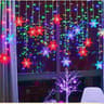 LED Snowflake Curtain String Lights  Festive 220V Hanging Christmas Lights For Windows Eaves Weddin 7