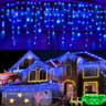 Outdoor LED Icicle Curtain Lights  Connectable Waterproof Christmas Garland With 8 Lighting Modes F 9