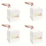 White Card Box  Gold Foil Design With 10 Cards For Wedding Receptions Baby Showers Voting Games And 8