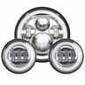 Motorcycle LED Headlight Kit  7 In HighLow Beam Headlamp With 45 In Fog Lights  Mounting Ring For T 11