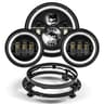 Motorcycle LED Headlight Kit  7 In HighLow Beam Headlamp With 45 In Fog Lights  Mounting Ring For T 17