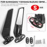 Motorcycle Wind Wing Mirrors  Adjustable Black Rearview Pair With Swivel Positioning For Compatible 6
