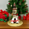 Christmas Plush Doll Decoration  Knitted Hat  Pine Branch Detail With Rudolph  Faceless Gnome Style 6