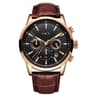 Mens Quartz Chronograph Watch  Leather Strap Steel Case  Date Display With Luminous Hands For Work  9