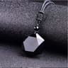 Obsidian Hexagram Necklace  Symbolic Stone Pendant  Sweater Chain Accessory For Men And Women Vinta 6
