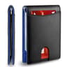 Slim RFIDBlocking Smart Wallet For Men  Synthetic Leather Credit Card Holder With Money Clip  Ultra