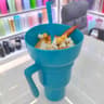 2 In 1 Snack And Drink Cup With Handle Portable Popcorn And Beverage Container For Kids And Adults 1